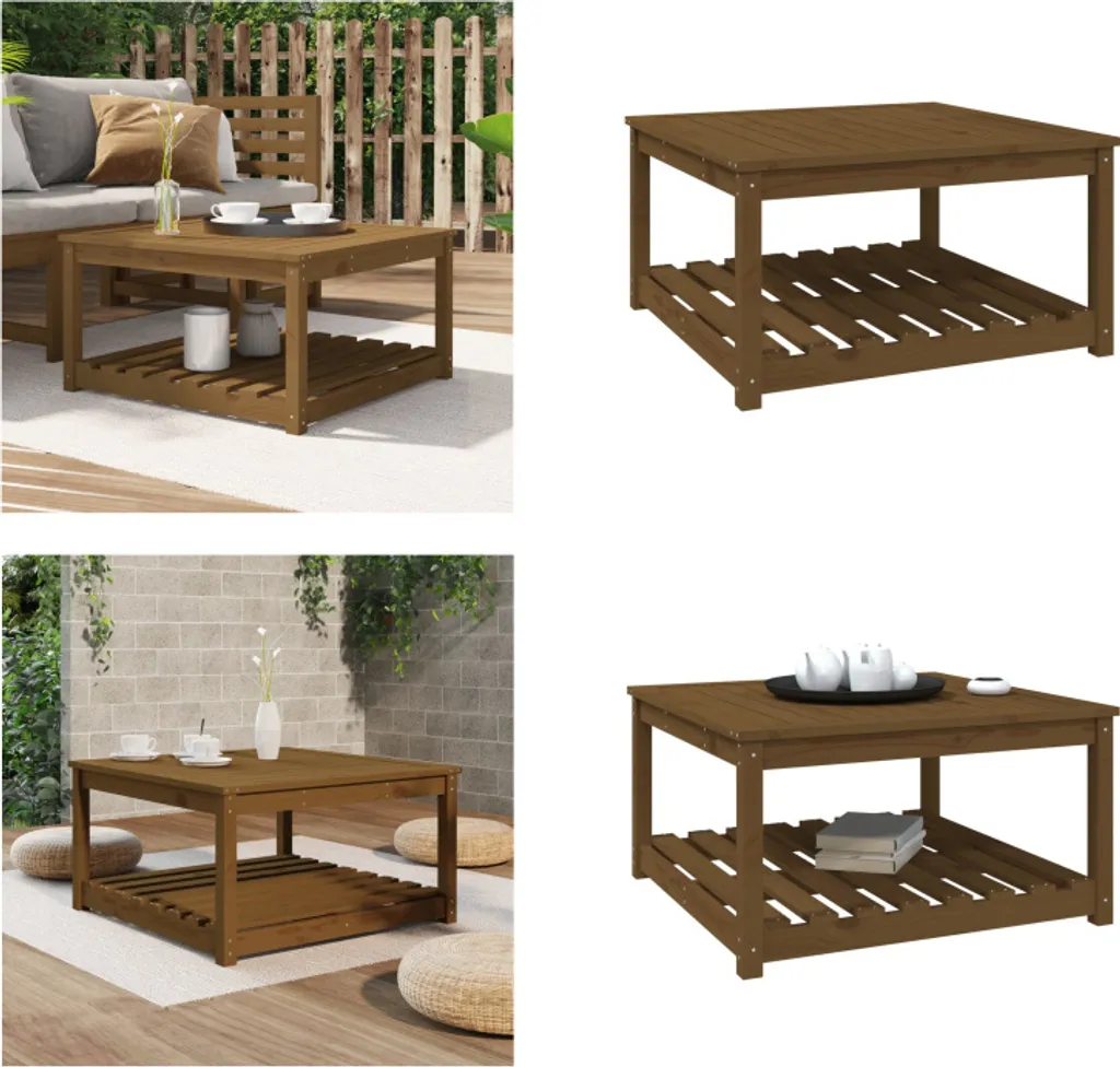 Tavolo da Giardino Marrone Miele in Legno Massello 82x82 vidaXL