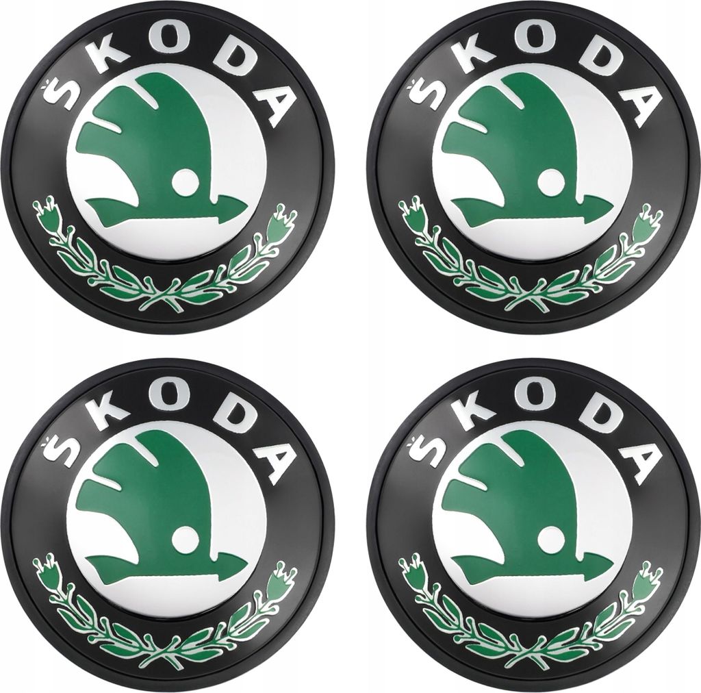 Abdeckkappen ŠKODA 56 mm glänzend schwarz