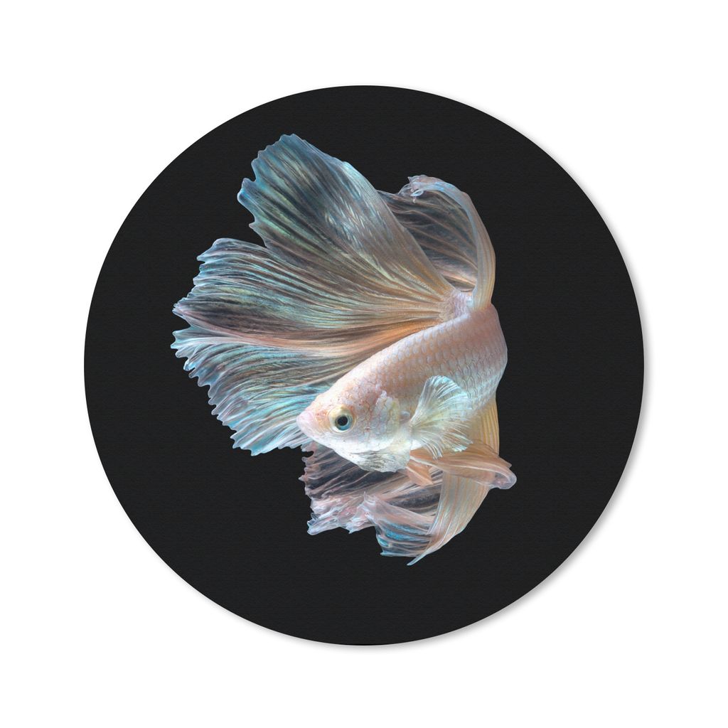 MuchoWow Mauspad Mousepad Fisch - Schwanz - Schwarz 30x30 cm - Mousepads - Maus Mat - Pad - Mausunterlage - Tischunterlage - Schreibtischmatten