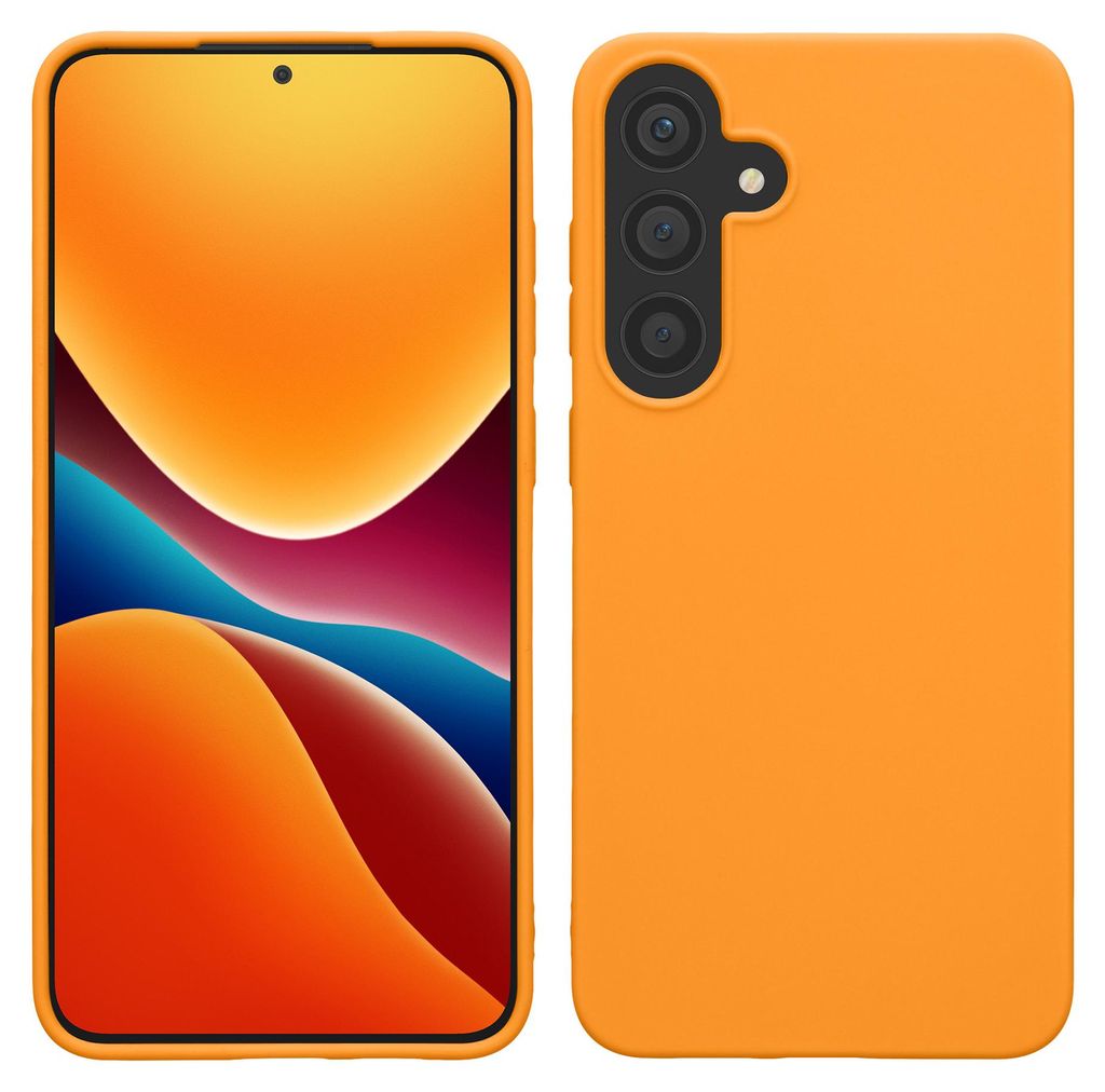 kwmobile Handyhülle für Samsung Galaxy S25 Hülle - TPU Case - Kabelloses Laden - Schutzhülle Cover in Fruity Orange