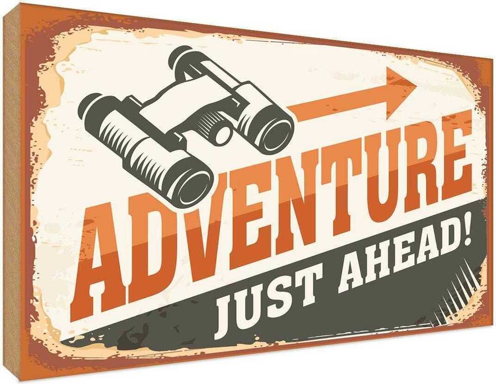 vianmo Holzschild 30x40 cm Adventure just ahead Outdoor Dekoration