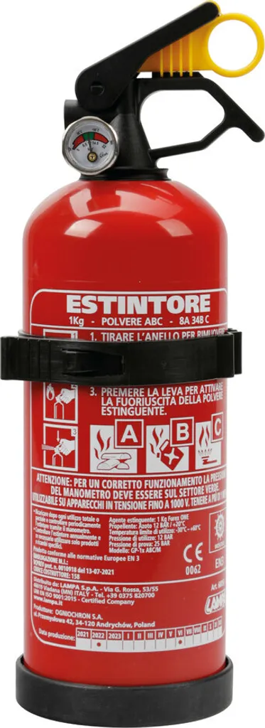 Extincteur 1 kg spécial voiture, camping-car et bateau de plaisance