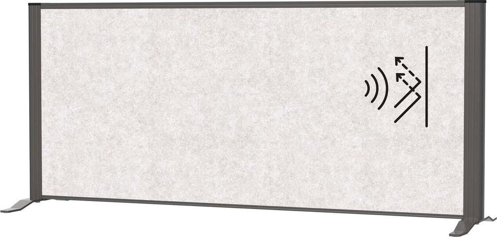 MAUL Sideboard-Trennwand MAULconnecto Akustik hellgrau Standfuß 120 x 35 x 52.75 cm anthrazit