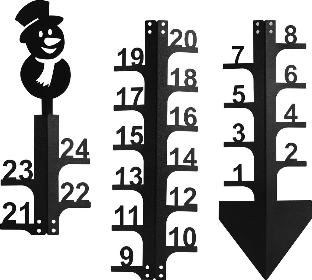 24IN Snow Gauge - Christmas Holiday Snowfall Measuring Gauge, Handmade Metal Snow Measuring Stick Garden Stakes for Yard, Christmas Holiday Decorat...