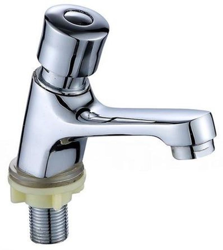 Handgreep für Toilettenwasserhahn, Timer-Düse, für öffentliche Toiletten geeignet, verchromtes Stahl (Wasserrohr nicht enthalten)