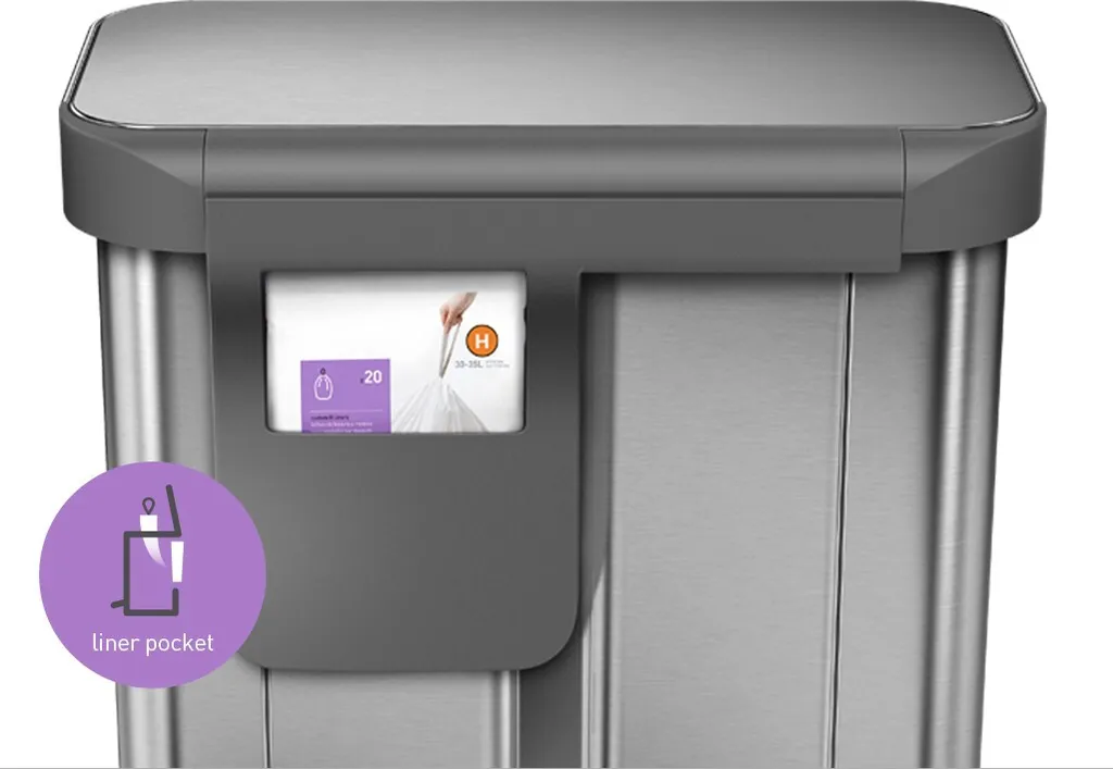 Poubelle à Pédale Simplehuman avec Double Compartiment Silent Close - 19