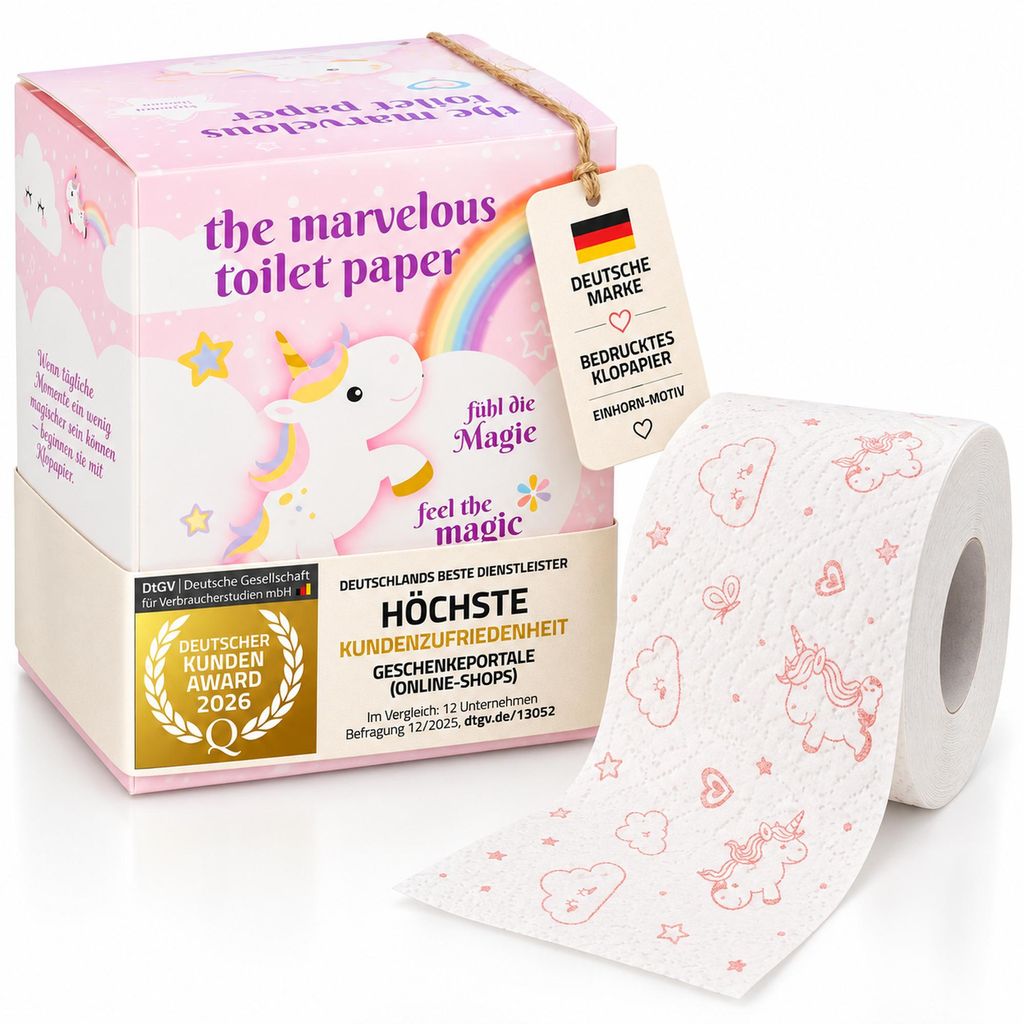 Einhorn-Edition Bedrucktes Toilettenpapier | 200 Blatt Produktbild 