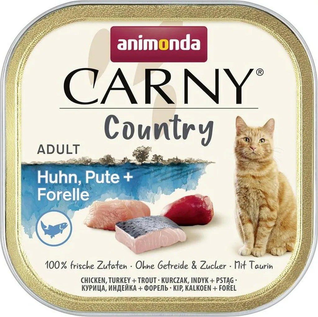Pâtée pour chat sans céréales Animonda Carny Country Poulet et Truite