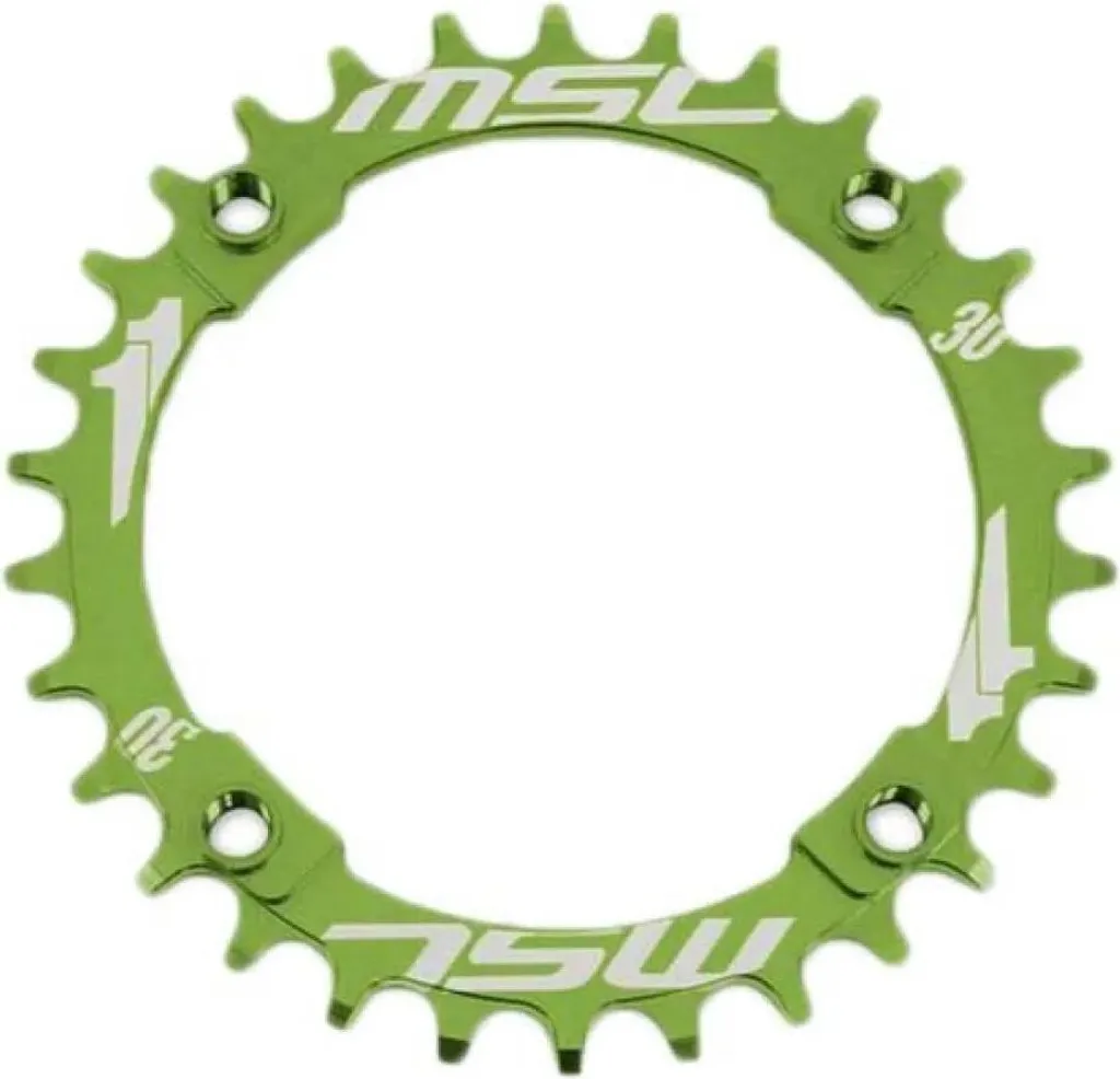 Plateau 64 BCD 34T Vert Alu 7075 Usiné CNC pour Transmission 4 Branches