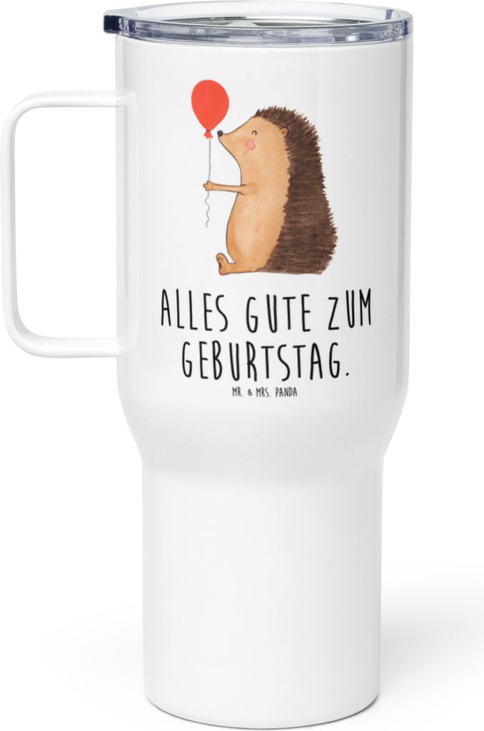 Mr. & Mrs. Panda Thermobecher Igel Luftballon - Weiß - Geschenk, Großer, Kaffee-to-go-Becher, Lustige Sprüche, Glückwunsch, Kaffee-Thermobecher...