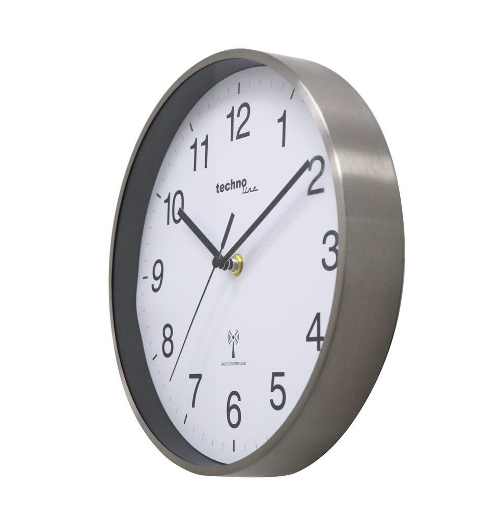 Technoline analoge Funkwanduhr WT8925, 25 cm, Silber Produktbild 
