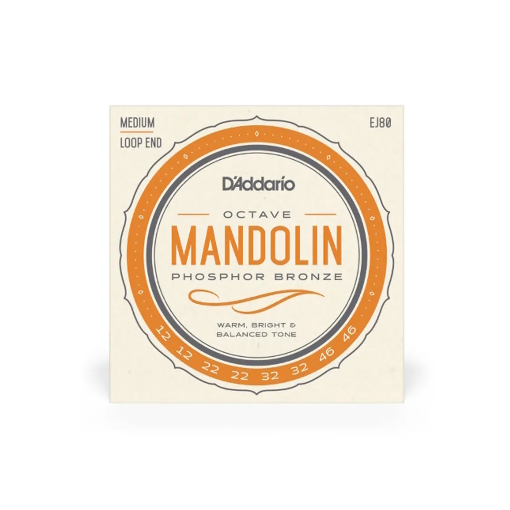 Cordes D'Addario EJ80 pour mandoline octavienne en bronze phosphoreux