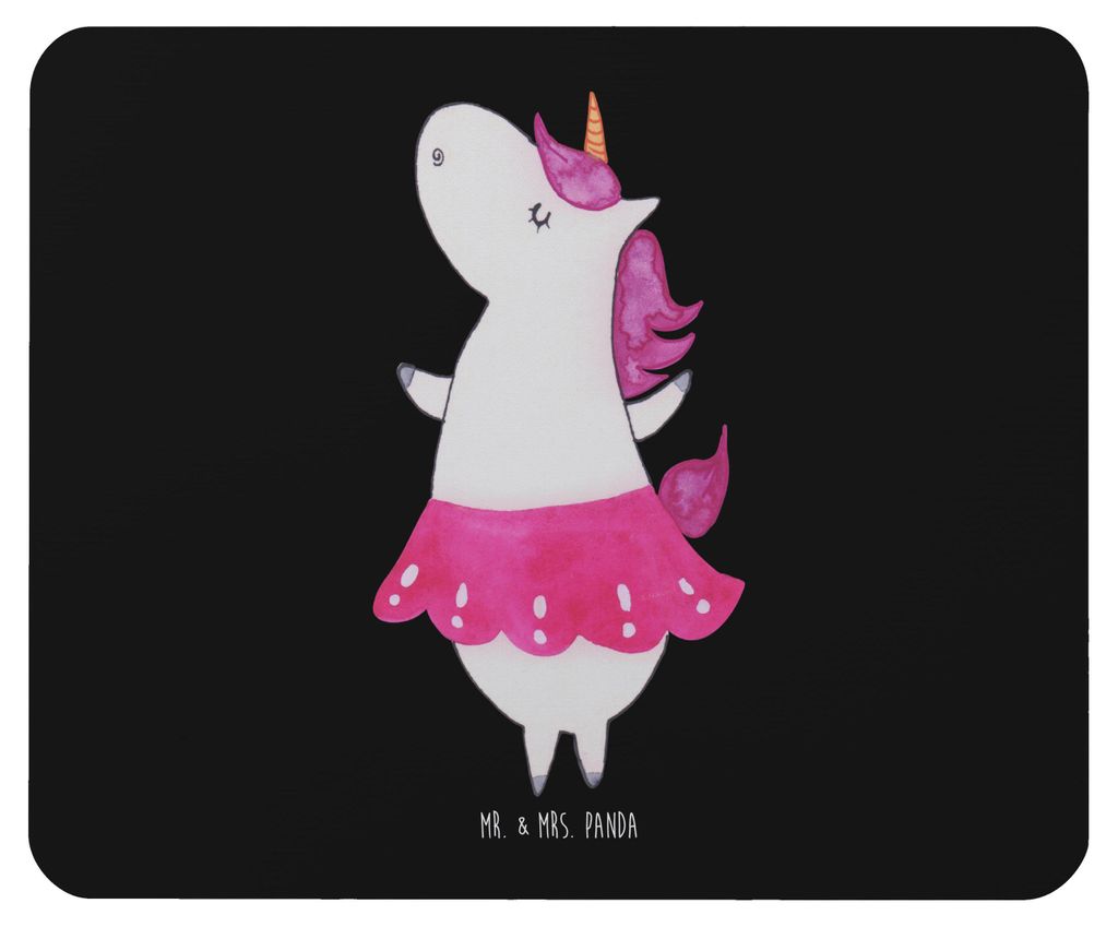 Mr. & Mrs. Panda Mauspad Einhorn Ballerina - Schwarz - Geschenk, Party, Unicorn, Mousepad, pc mausunterlage, computermatte, Mouse Pad, Wohnung, Geb...