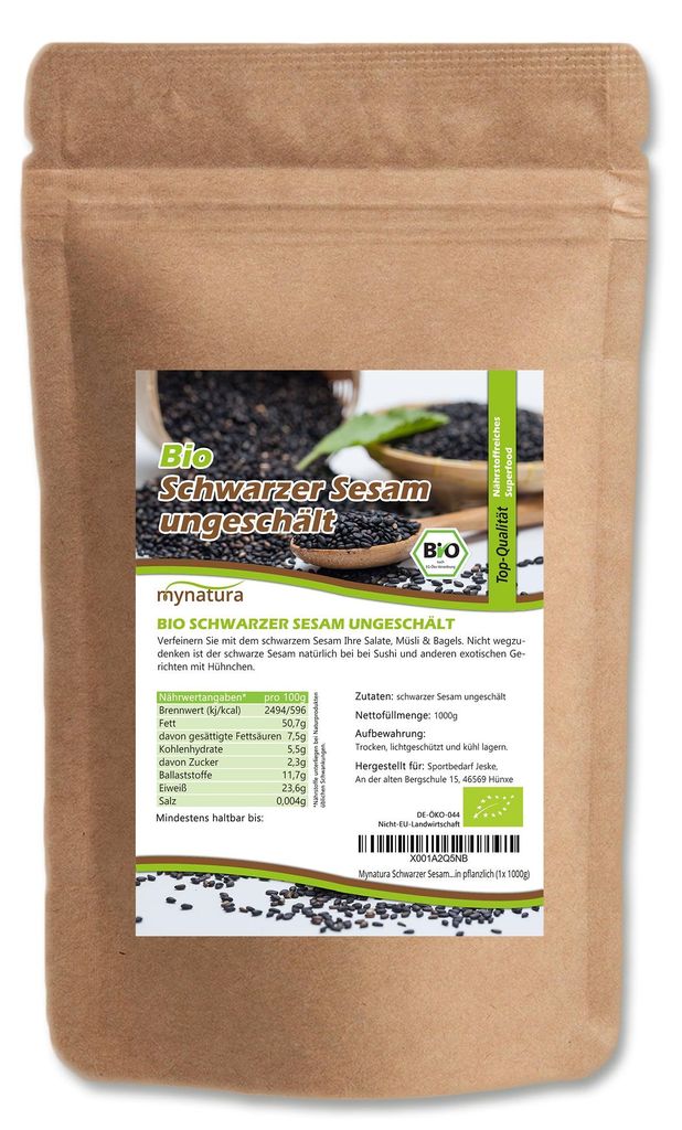 Mynatura  Schwarzer Sesam  – (1000g) - 2 Beutel (2x1000g) Produktbild 
