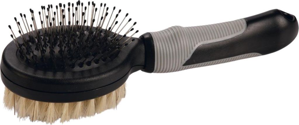Beeztees Combibürste - Katzenpflege - Schwarz Grau - 21x6x6,5 cm