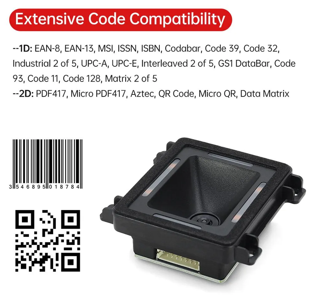 Module de scannage QR code et 1D automatique pour borne de paiement USB - 8