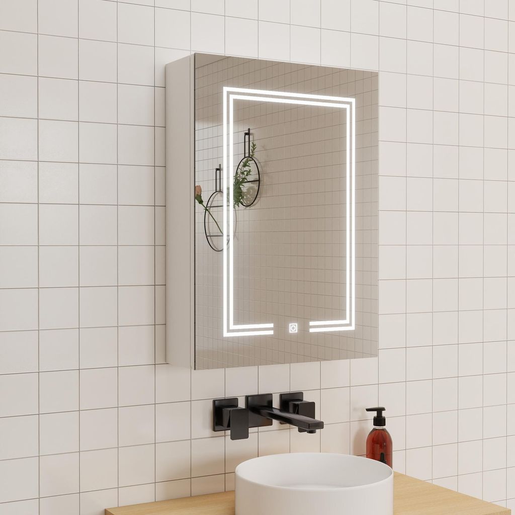 LED Spiegelschrank 60x70 cm, beschlagfrei, mit 3 dimmbaren Produktbild 