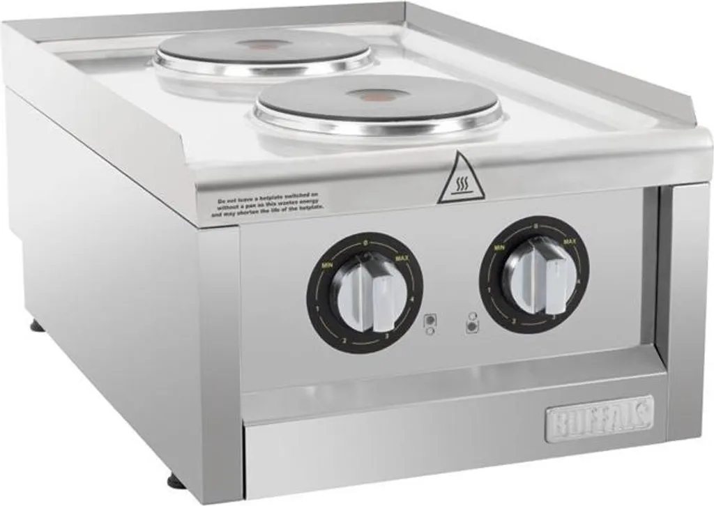 Plaque de cuisson électrique Buffalo 2 feux pour cuisine professionnelle
