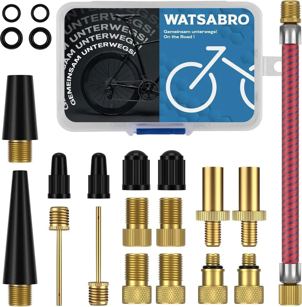 Kit adaptateur valve vélo en laiton avec 8 pièces DV SV AV et joints