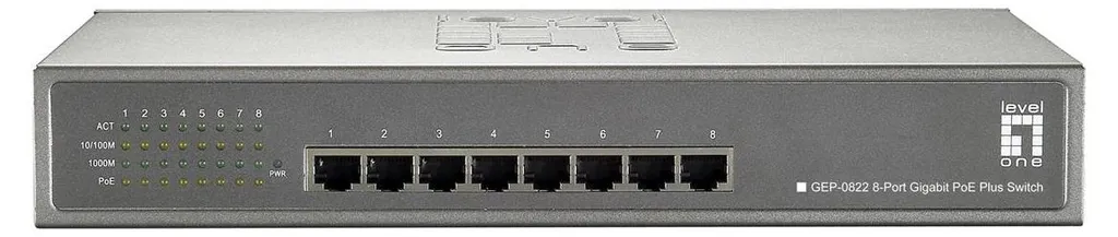 Switch Gigabit PoE 8 ports GEP-0822 LevelOne idéal pour vidéosurveillance