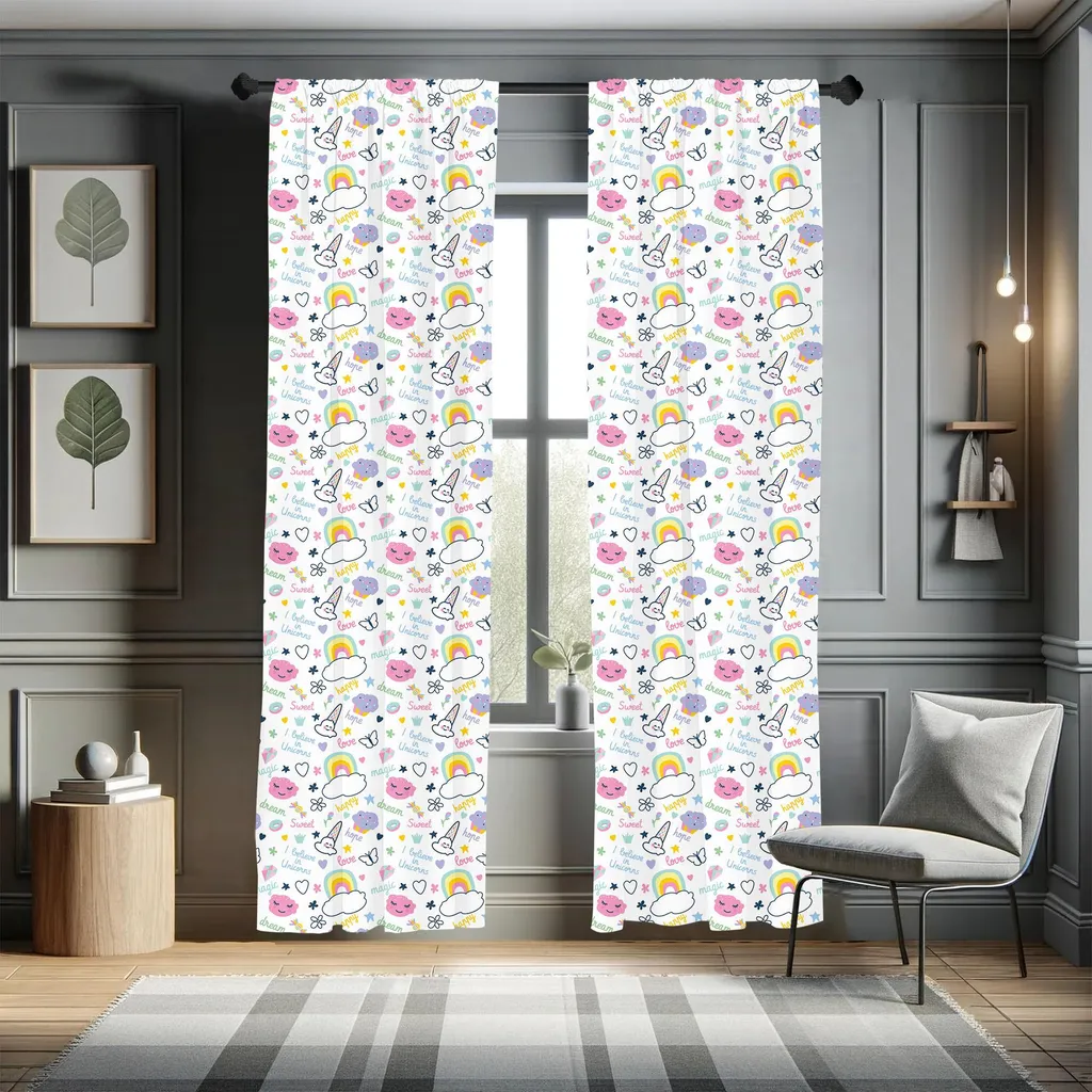 Tende Arredo Kids ABAKUHAUS Magia e Unicorni Set 2 Pannelli 75x175 - 4
