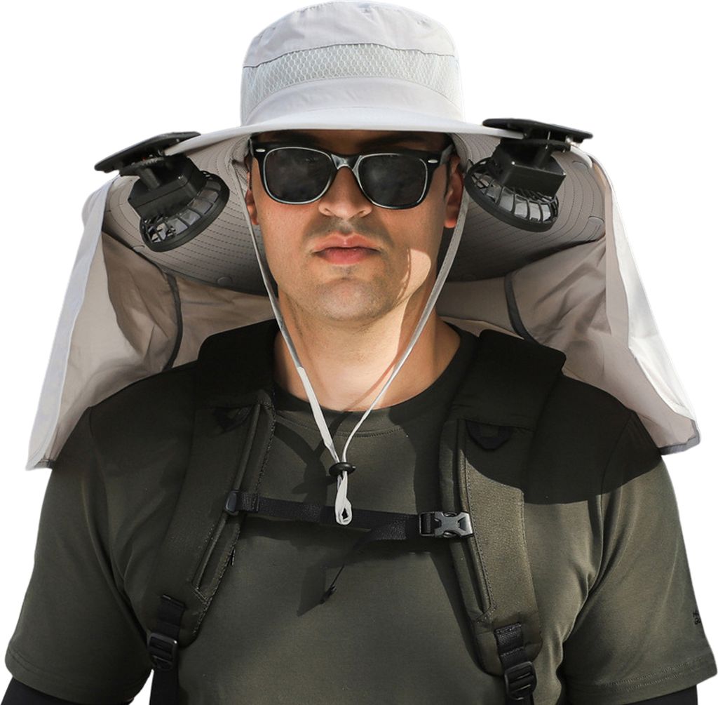 Solar-Ventilator-Hut mit Nackenklappe, LSF 50+, Produktbild 