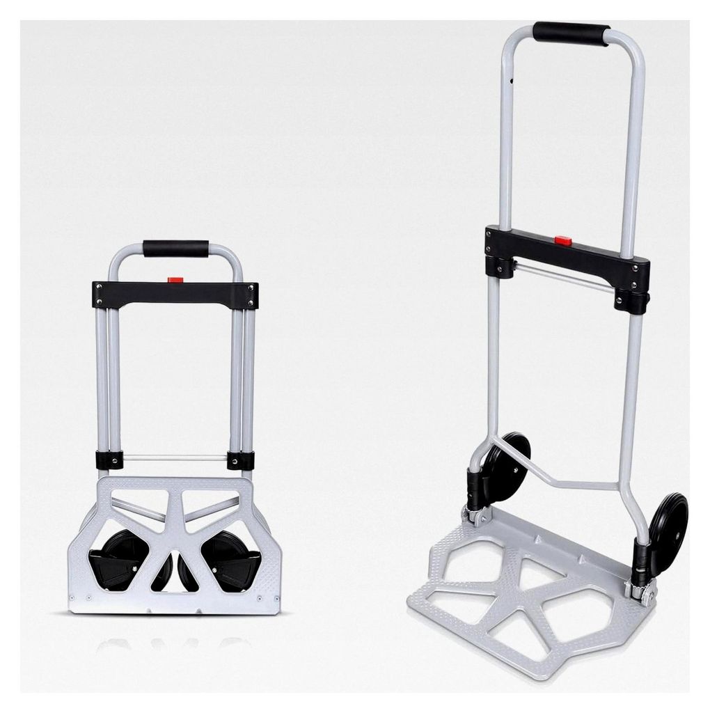 Aluminium Sackkarre, klappbare Transportkarre mit extra langem Teleskopgriff 100 cm, Handkarre für Industrie und Haushalt, max. Tragkraft 120 kg