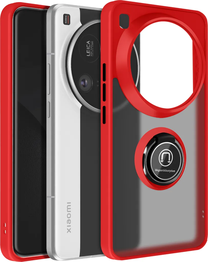 Custodia Magnetica Xiaomi 15 Ultra Avizar - Rossa e Trasparente
