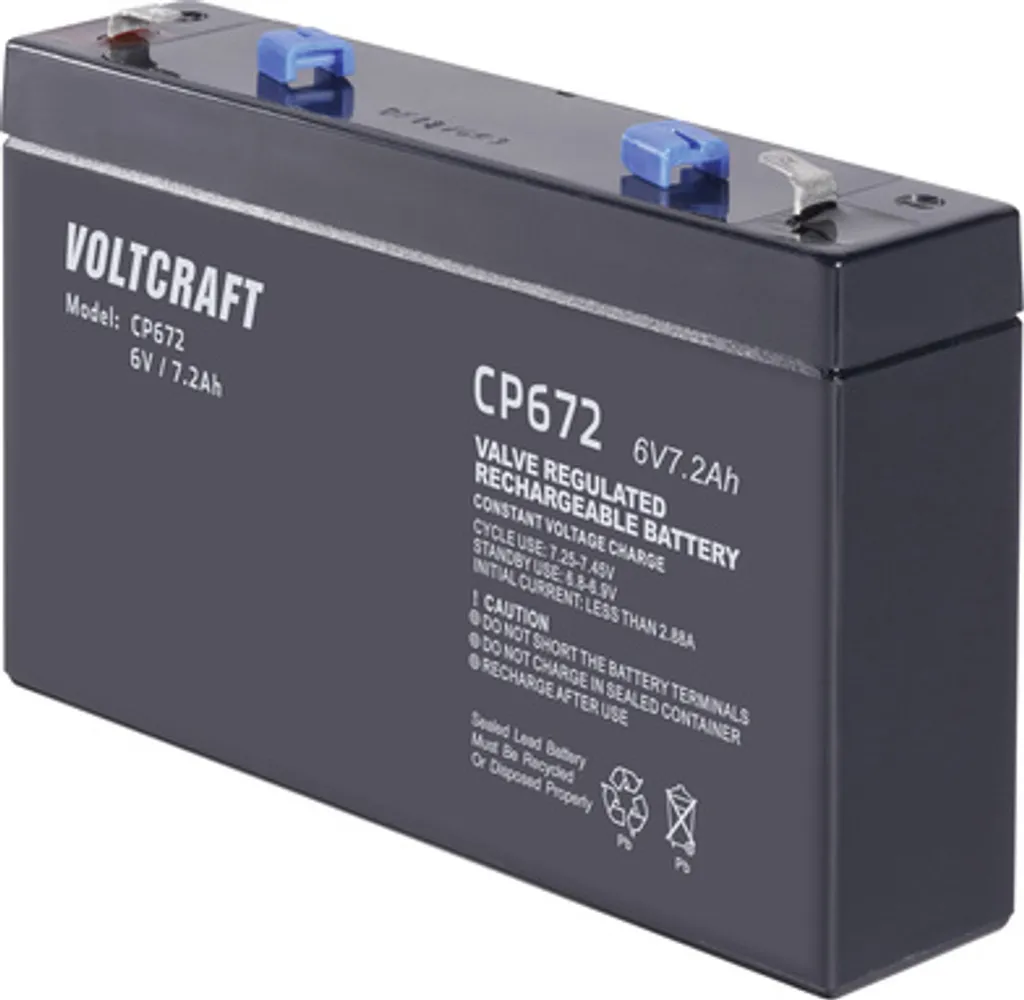 Batterie rechargeable AGM 6V 7.2Ah pour systèmes de secours 6 Volts