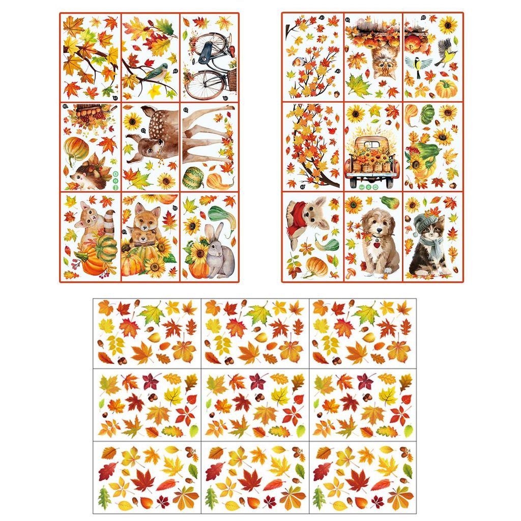 Aufkleber,3 Sets doppelseitiger lichtdurchlässiger Fensteraufkleber, 20×30cm, kein Kleber/Spuren, für Glas, Fenster, Spiegel, glatte Oberflächen
