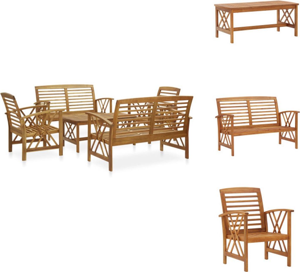 vidaXL 5-tlg. Garten-Lounge-Set Massivholz Akazie - Gartenmöbel-Sets