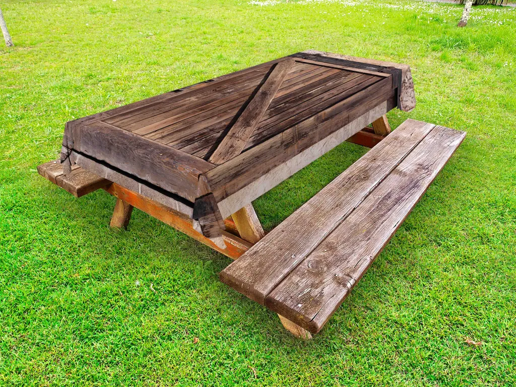 Tovaglia Country Legno Antico ABAKUHAUS 145x210 per Picnic e BBQ
