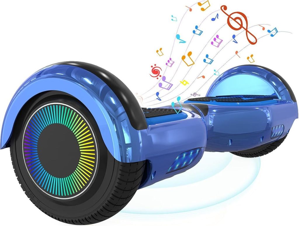 MEGA MOTION Hoverboards, 6.5 Zoll mit Bluetooth Lautsprecher, Kommt mit cool leuchtendem Rad, mit LED-Leuchten, Geschenk für Kinder und Jugendliche