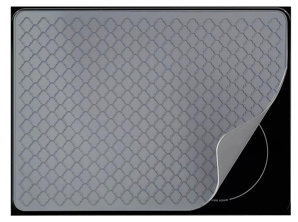 INF Silikon Herdabdeckmatte 71x50x0,25cm - Multifunktionaler Hitzebeständiger Schutz Grau