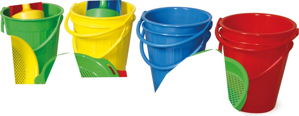 EDUPLAY 160187-E Eimer, Kunststoff, Ø 16 x H 18 cm (Farbe zufällig)