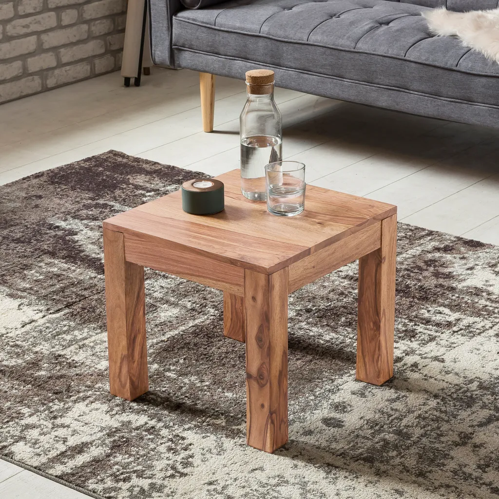 Table de Salon Carrée en Bois Véritable Style Campagne Chic FineBuy