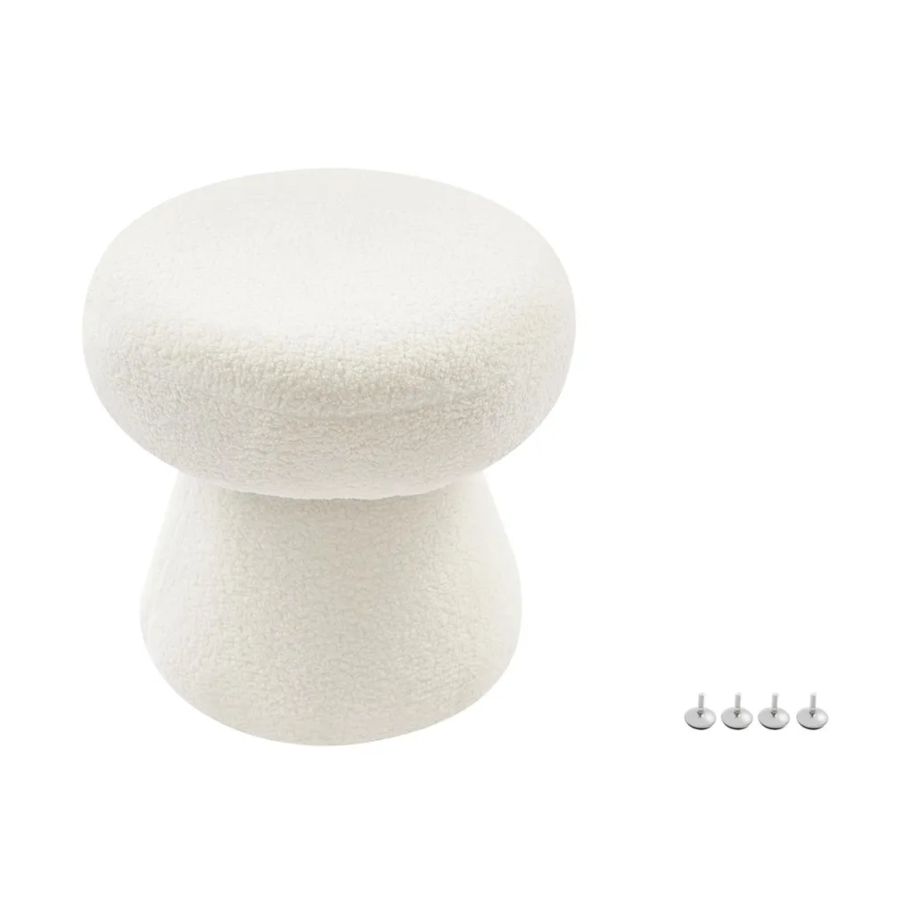 Pouf blanc vanité compact pour optimiser l'espace de votre petit dressing - 8