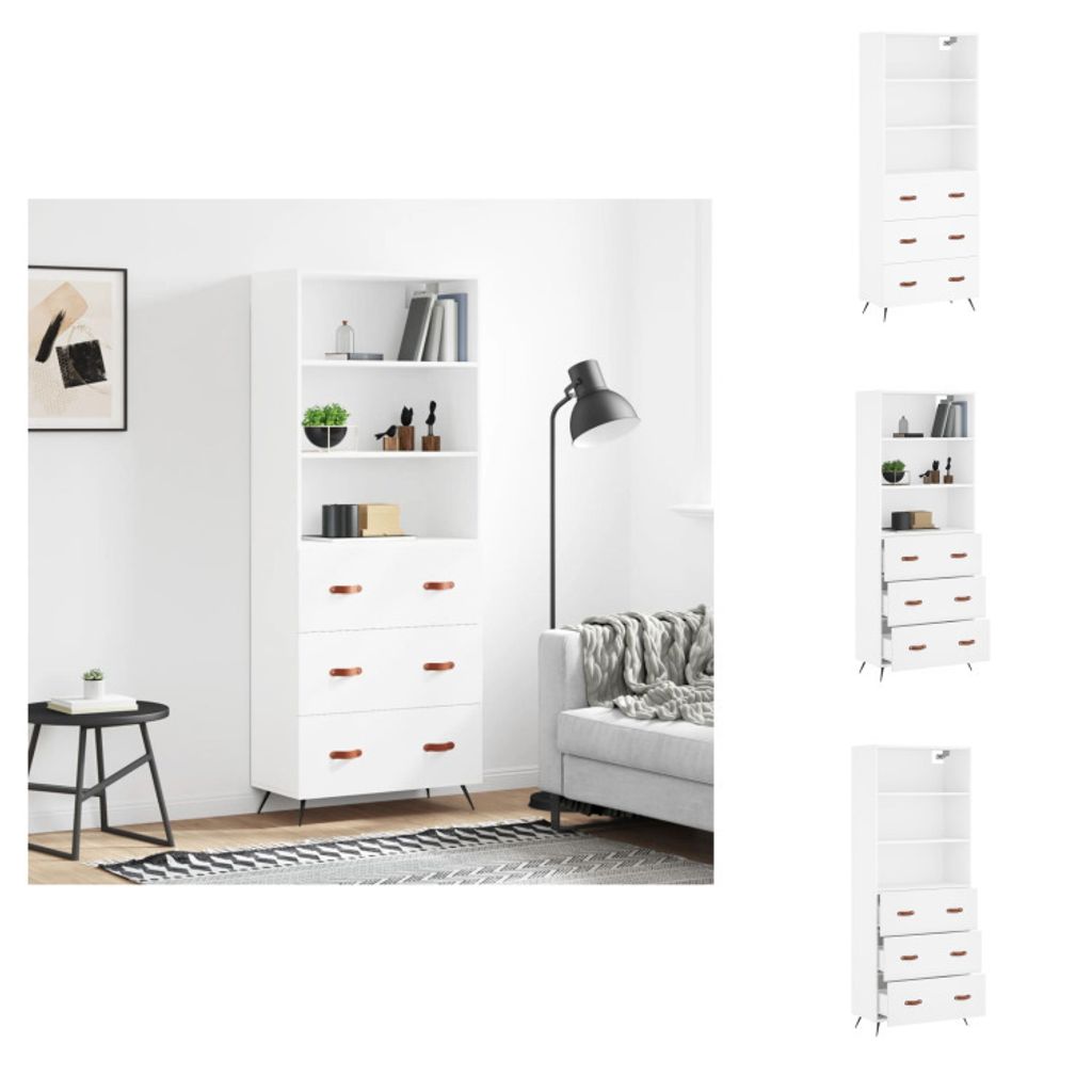 vidaXL Highboard Weiß 69,5x34x180 cm Holzwerkstoff - Sideboards