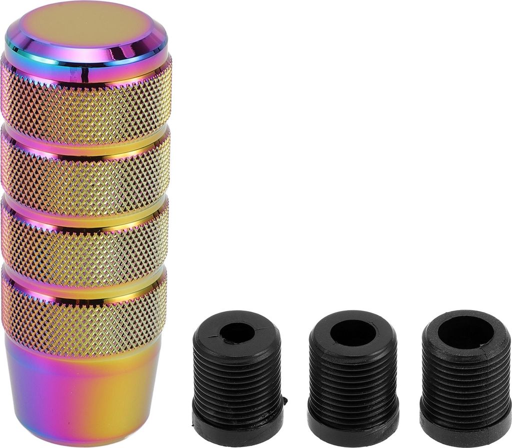 Auto Schaltknauf, 9,5 cm Universal fš¹r Automatik- und Schaltgetriebe mit 3 Adaptern aus Aluminiumlegierung in Multicolor, 1 Set