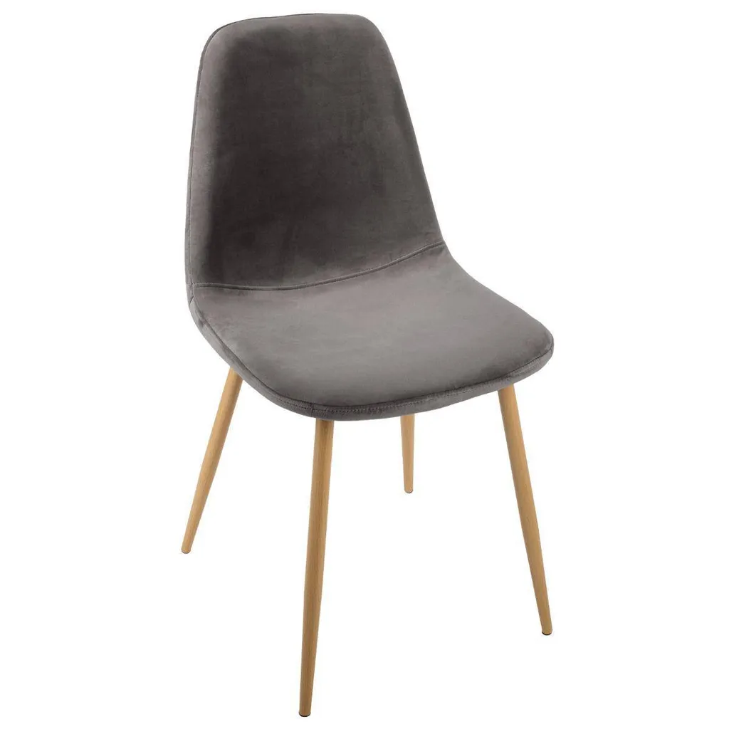 Chaise en velours gris Roka Atmosphera | Siège de salon moderne