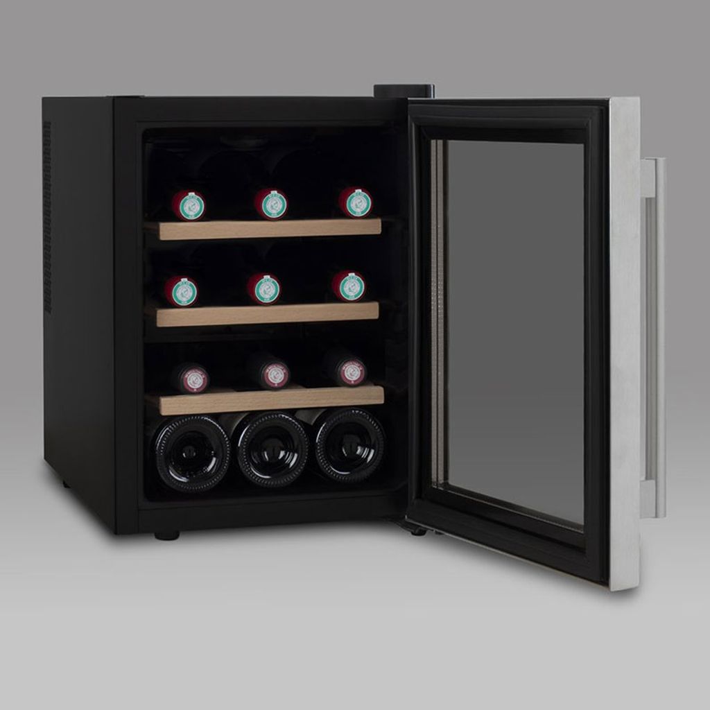 Les Petits Champs Weinkühlschrank CAVS12 / 12 Flaschen / 11°C - 18°C / Digitales Bedienfeld /3 Böden