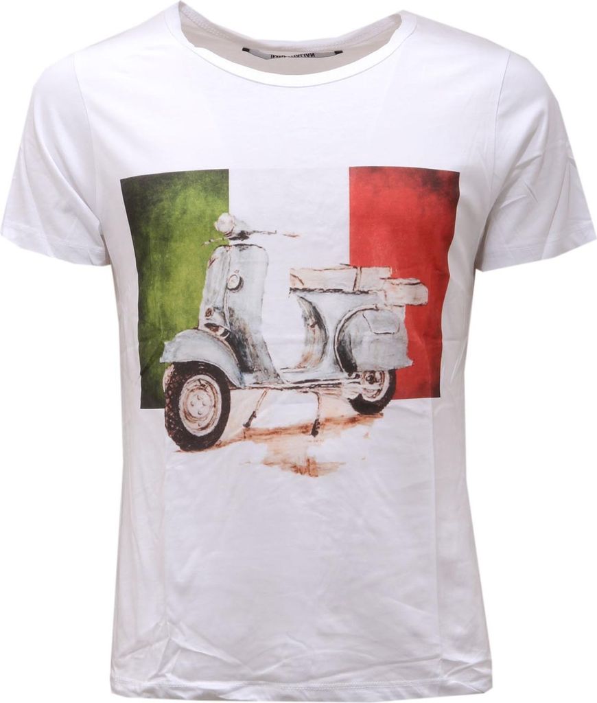 4143AF maglia uomo IM NOT ITALIAN white printed Baumwolle t-shirt man