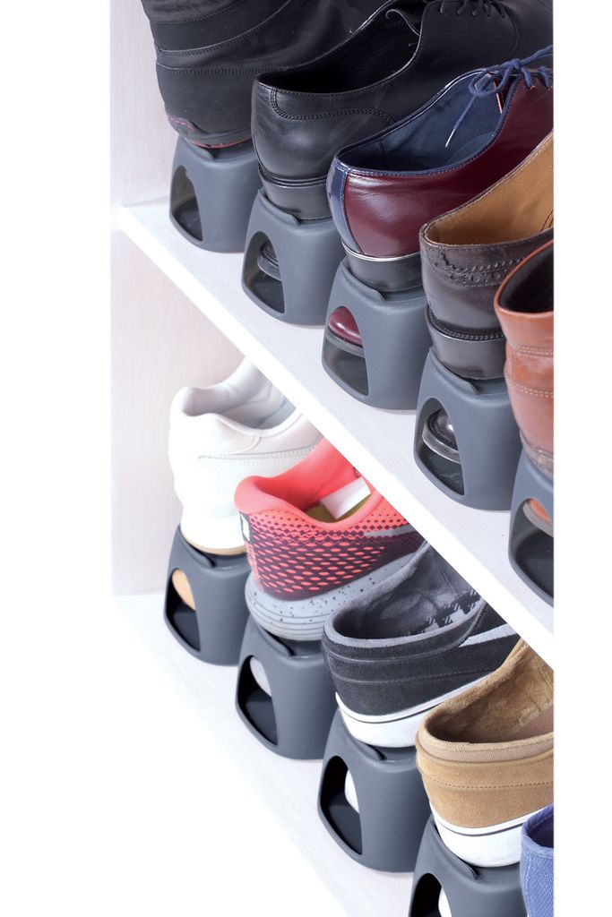Murvel Schuh-Organizer Aus Kunststoff – 4-teilig, Grau, Platzsparend & Praktisch
