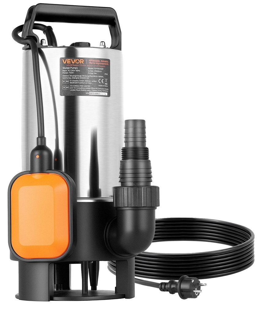 VEVOR Tauchpumpe, 2200W 60000L/H, mit 8 m Kabel und Produktbild 