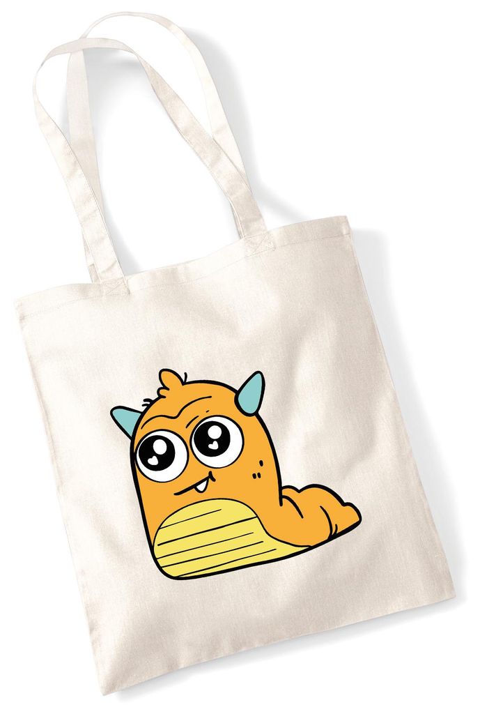 Huuraa Jutebeutel süßes Monster Orange 10 Liter Natural Baumwolle Tasche Geschenkidee