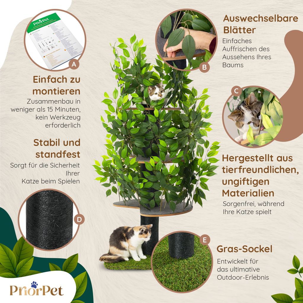 Kratzbaum Natur zum Klettern, Verstecken und Schlafen - Produktbild 5