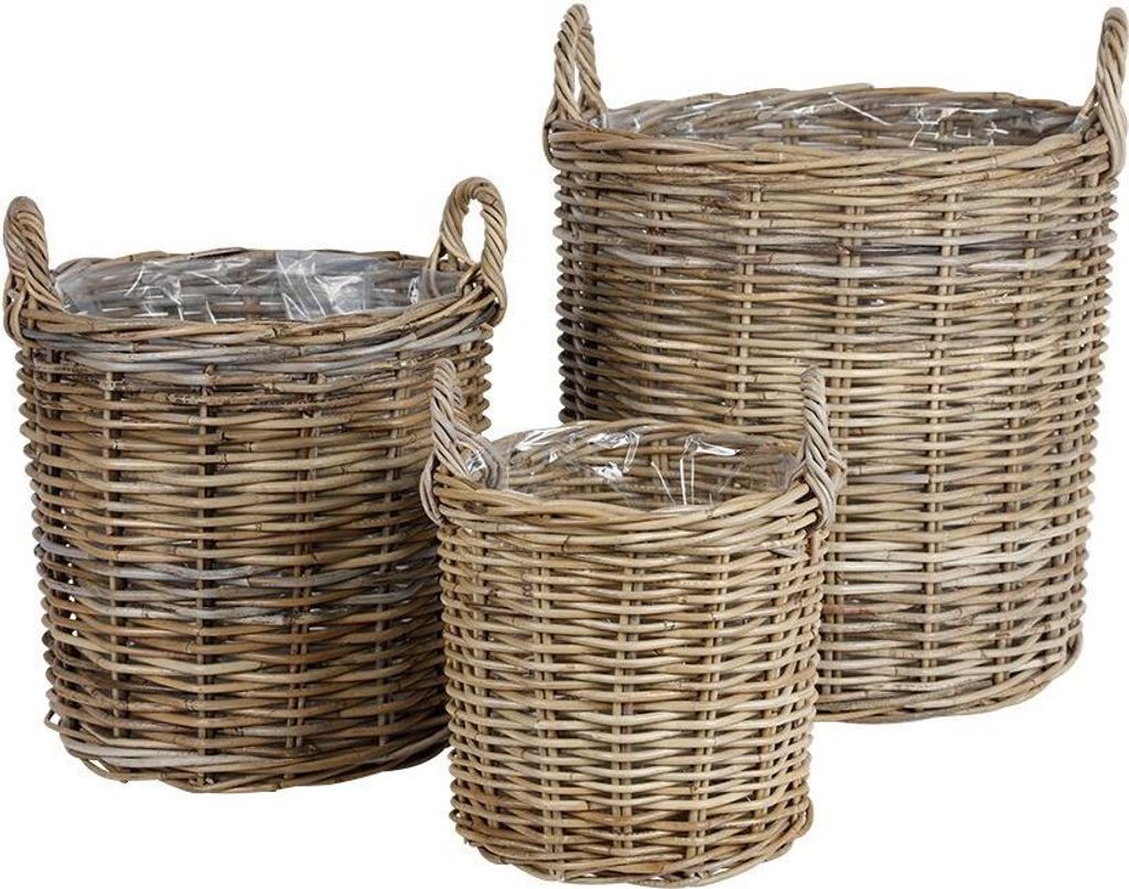 Weidenkörbe Rund Natural-Grey 3er-Set Produktbild 3