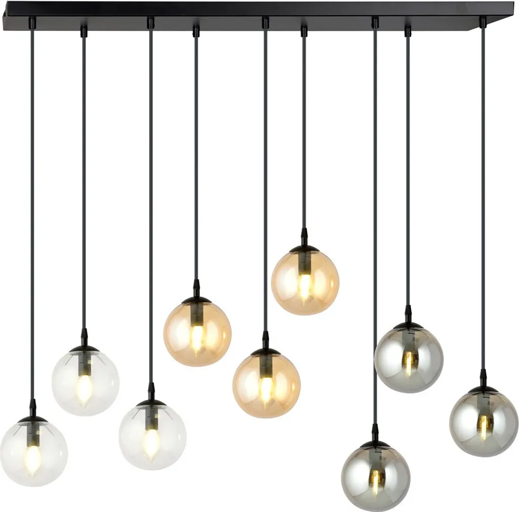 Suspension Plafonnier Multi-bras Cosmo 9 Noir et Or pour Salon