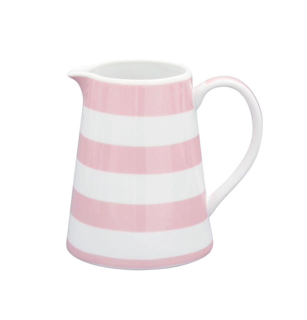 Krasilnikoff Milchkännchen STREIFEN Rosa Porzellan pink weiß gestreift