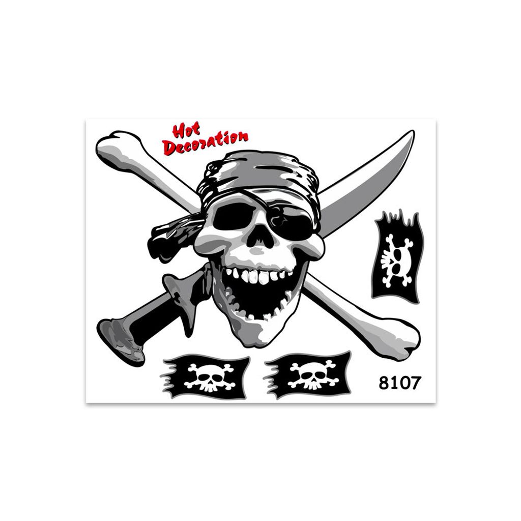 Sticker Schädel Pirat 14 x 16 cm